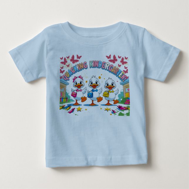Camiseta Para Bebê "Quacking Kindergarten – Pato Fofo de Volta à Esco (Frente)