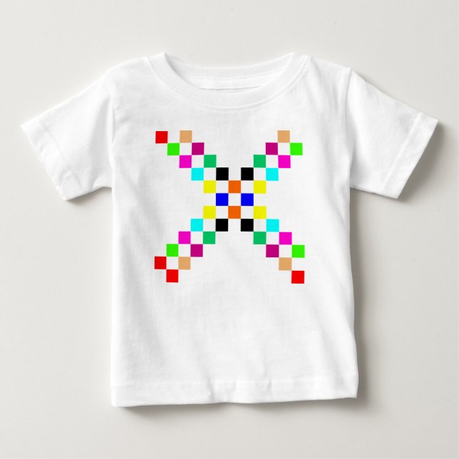 Camiseta Para Bebê Quadrados (Frente)