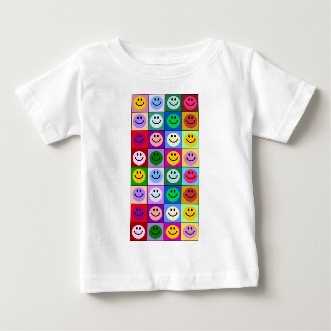 Camiseta Para Bebê Quadrados coloridos (Frente)