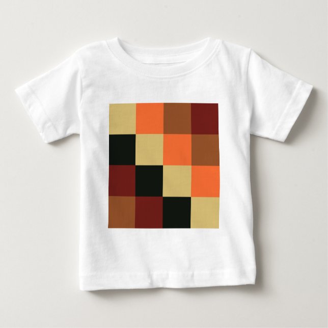 Camiseta Para Bebê Quadrados de cores (Frente)