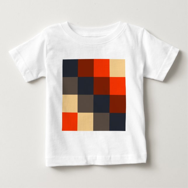 Camiseta Para Bebê Quadrados de cores (Frente)