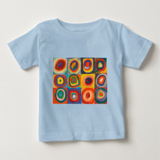 Camiseta Para Bebê Quadrados de Kandinsky Círculos Concêntricos (Frente)