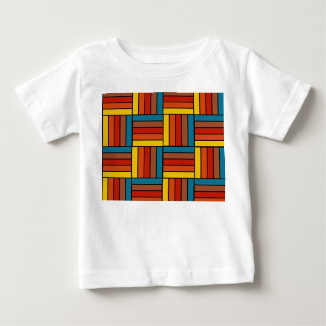 Camiseta Para Bebê Quadrados dos anos 70 (Frente)