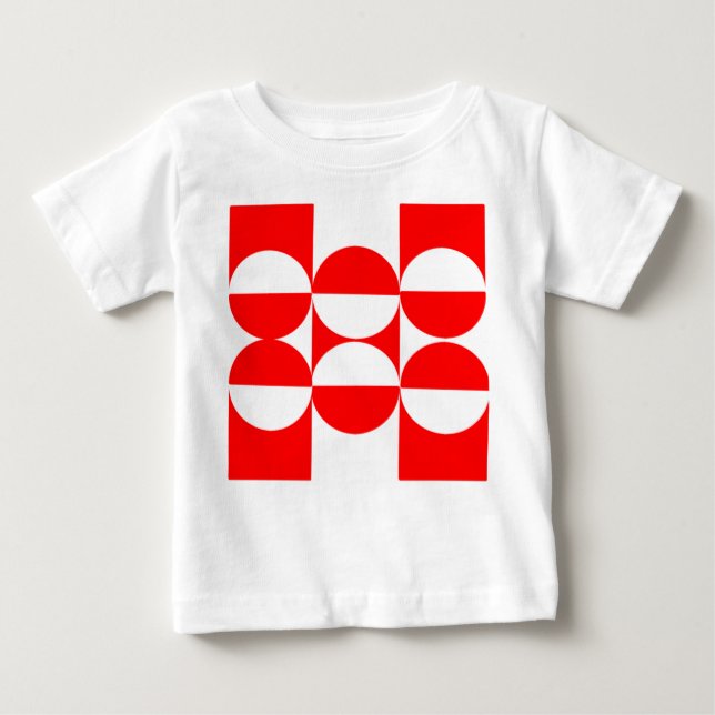 Camiseta Para Bebê Quadrados e Círculos Bauhaus (Frente)