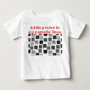Camiseta Para Bebê Quadrados e contornos