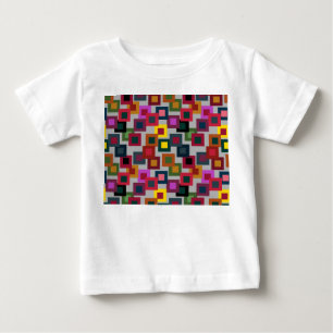 Camiseta Para Bebê Quadrados escuros na luz