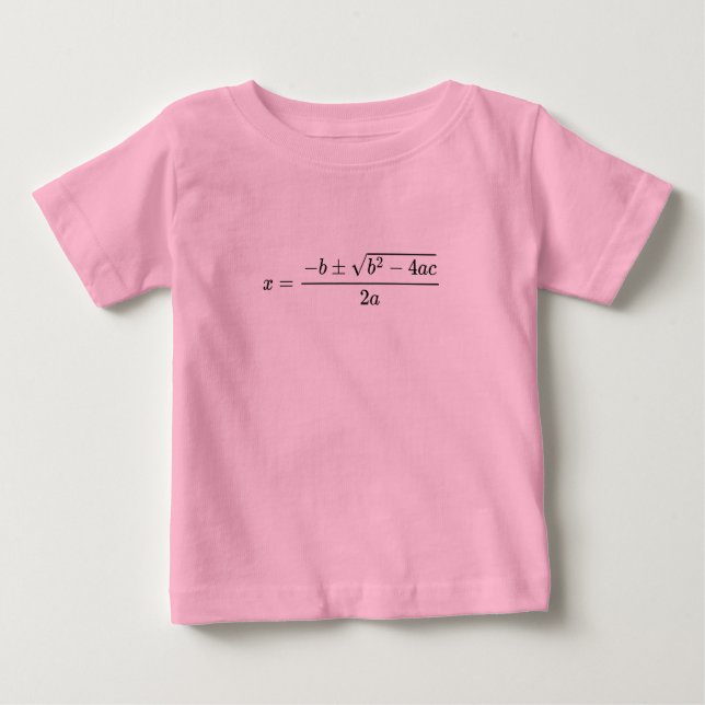 Camiseta Para Bebê Quadratic Equation Design – ABC Formel (Frente)