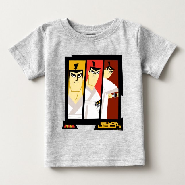 Camiseta Para Bebê Quadro Futurístico do painel triplo do personagem  (Frente)