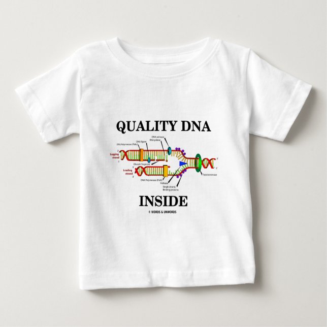 Camiseta Para Bebê Qualidade do DNA Dentro (Replicação do DNA) (Frente)