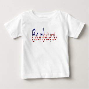 Camiseta Para Bebê Qualquer nome sobreposto à bandeira dos EUA Baby