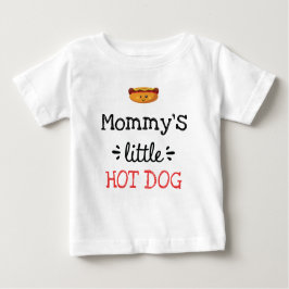 Camiseta Para Bebê [Qualquer texto] Pequeno cachorro quente Bonito be
