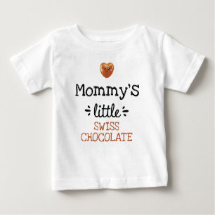 Camiseta Para Bebê [Qualquer texto] Pequeno Chocolate suíço