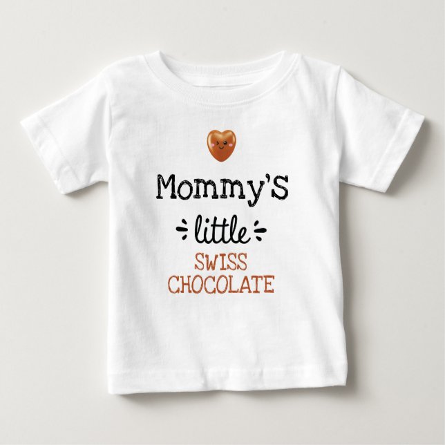Camiseta Para Bebê [Qualquer texto] Pequeno Chocolate suíço (Frente)