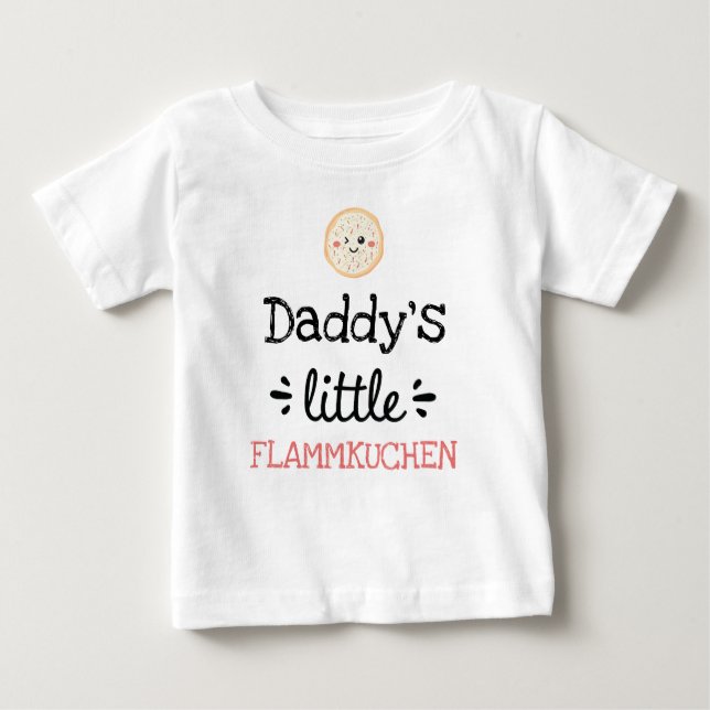 Camiseta Para Bebê [Qualquer texto] Pequeno Flammkuchen (Frente)
