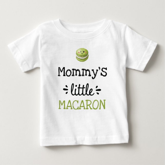 Camiseta Para Bebê [Qualquer texto] Pequeno Macarão (Frente)