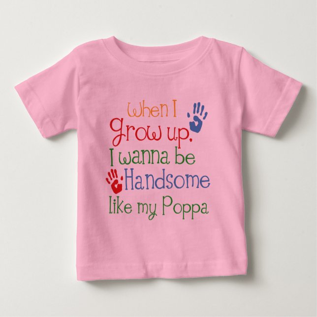 Camiseta Para Bebê Quando Crescer Quero Ser Bonito Como O Meu Pai. (Frente)