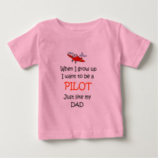 Camiseta Para Bebê Quando eu crescer acima piloto