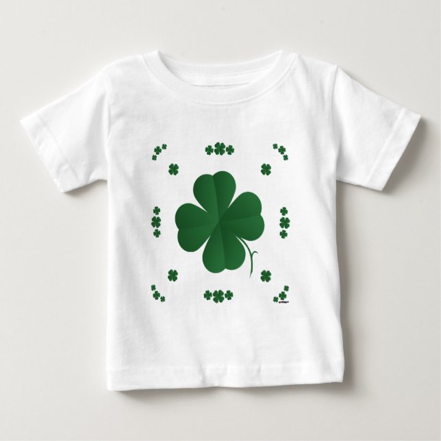 Camiseta Para Bebê Quatro Clovers Folha (Frente)