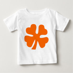 Camiseta Para Bebê Quatro Folhas de Folha - Laranja