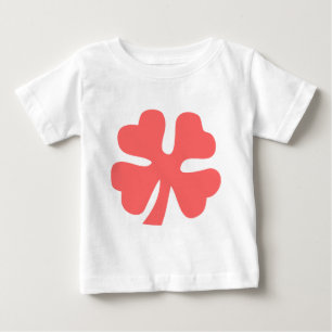 Camiseta Para Bebê Quatro Folhas de Folha - Rosa Tropical