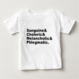 Camiseta Para Bebê Quatro Humores Sanguíneo Colérico Melancólico Fleu