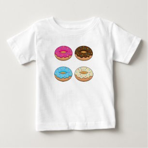 Camiseta Para Bebê Quatro padrões Rosquinha associados