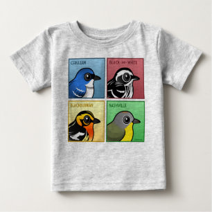Camiseta Para Bebê Quatro toutinegras da cor