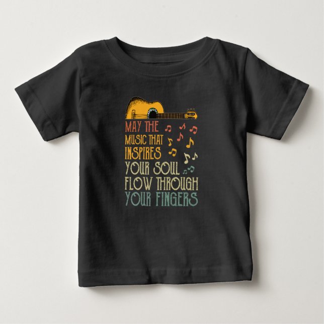 Camiseta Para Bebê Que A Música Que Inspira A Sua Alma Atravesse (Frente)