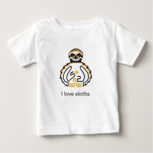 Camiseta Para Bebê Que bom que adoro SLOTHS - Amante de os animais -