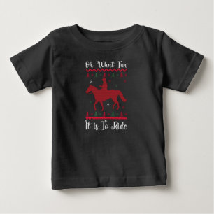 Camiseta Para Bebê Que Diversão É Cavalgar No Natal