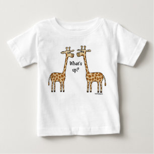 Camiseta Para Bebê Que está acima? T-shirt do girafa