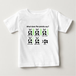 Camiseta Para Bebê Que faz a panda diz?