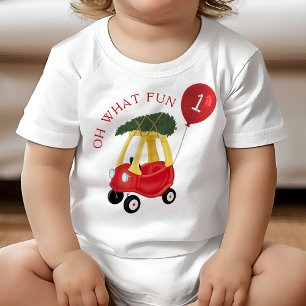 Camiseta Para Bebê Que primeiro aniversario de Festas de Férias Diver