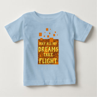Camiseta Para Bebê Que Todos os Meus Sonhos Voem Laranja Marrom Amare