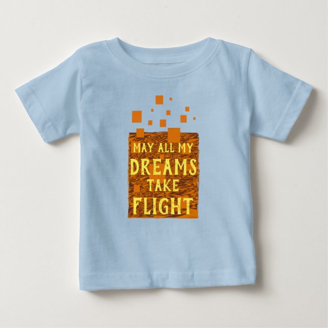Camiseta Para Bebê Que Todos os Meus Sonhos Voem Laranja Marrom Amare (Frente)