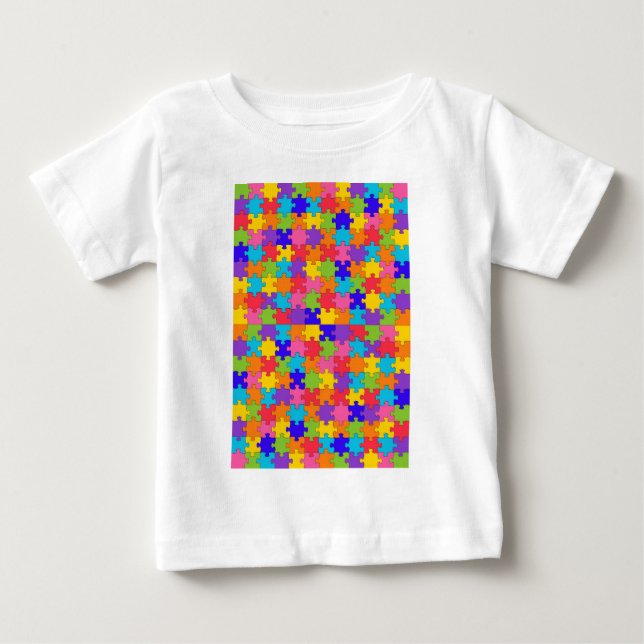 Camiseta Para Bebê quebra-cabeça de autismo (Frente)