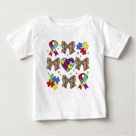 Camiseta Para Bebê Quebra-cabeça de consciência Autismo Arco de coque