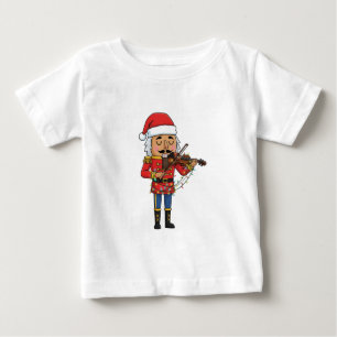 Camiseta Para Bebê Quebra-Nozes Soldado de Brinquedo Violino Clássico
