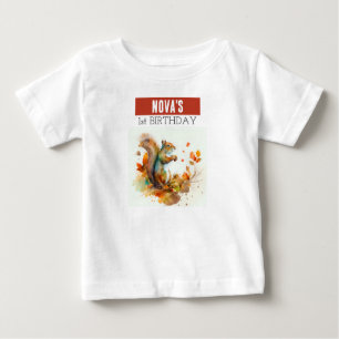 Camiseta Para Bebê Queda / Autumn Vibes Squirrel - t-shirt de anivers