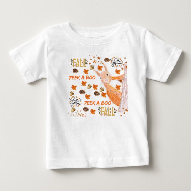Camiseta Para Bebê Queda de espiã-boo Squirel (Frente)