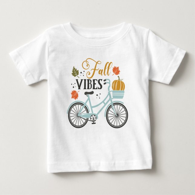 Camiseta Para Bebê Queda de Vibes por Bicicleta (Frente)