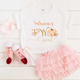 Camiseta Para Bebê Queda Pequeno abóbora dois segundos aniversários d