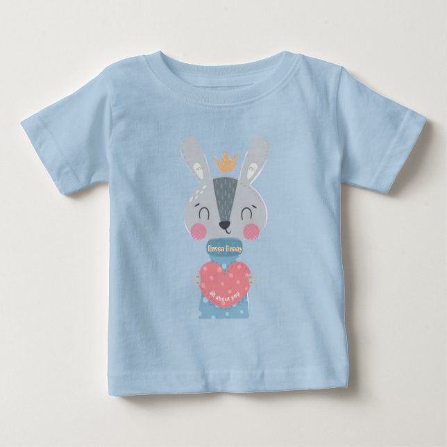 Camiseta Para Bebê Queen Bunny Criança T-Shirt (Frente)