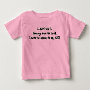 Camiseta Para Bebê Queira falar a GiGi