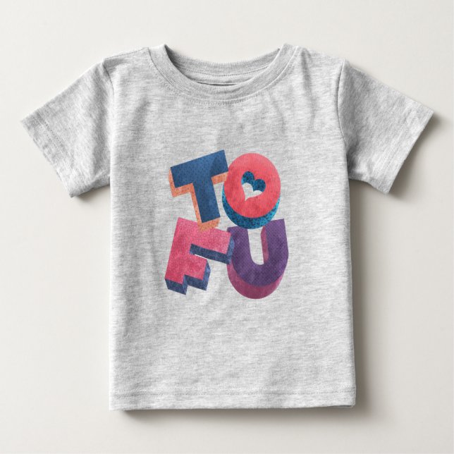 Camiseta Para Bebê Quem ama Tofu? (Frente)