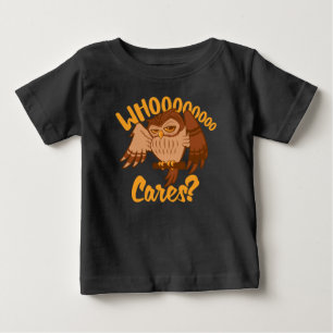 Camiseta Para Bebê Quem Se Importa Desenho de Coruja de Cartoon Diver