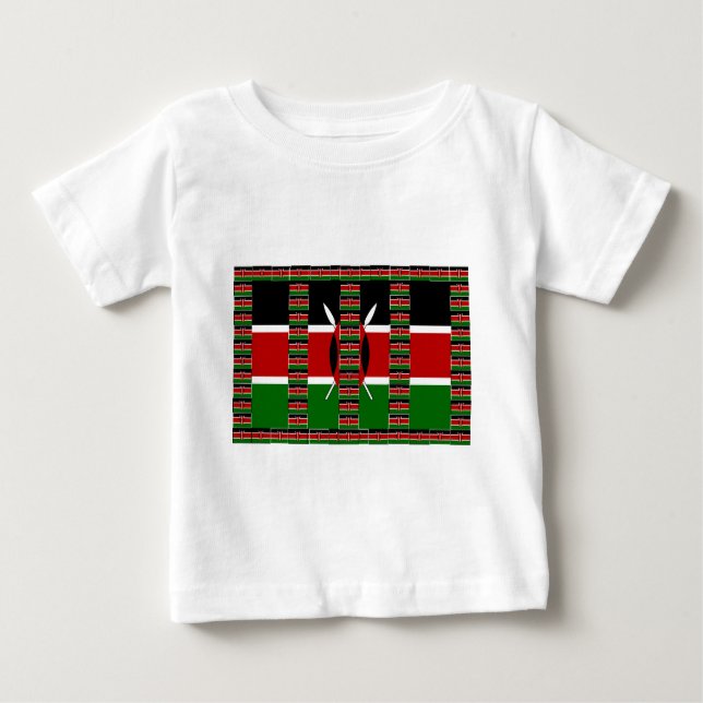 Camiseta Para Bebê 🇰 🇪 Quênia Mágica: Quadro de Unidade e Orgulho (Frente)