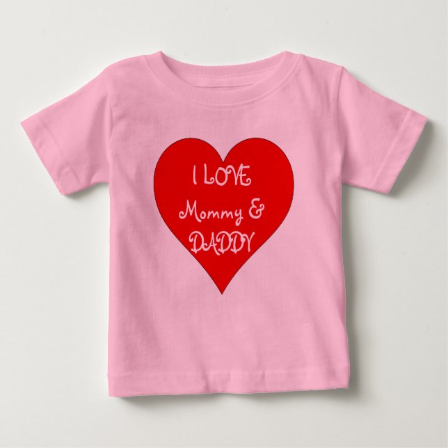 Camiseta Para Bebê Querida, eu adoro Mamãe e Pai Romper (Frente)