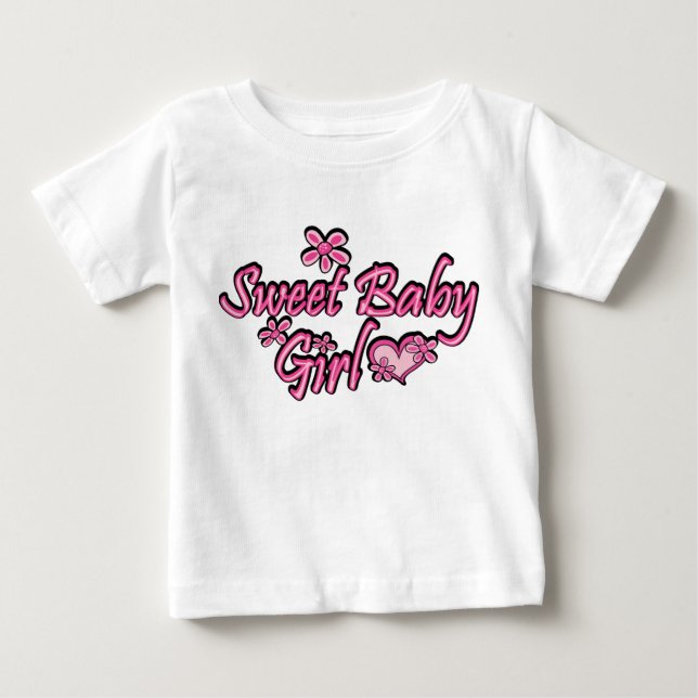 Camiseta Para Bebê Querida Menina Doce (Frente)