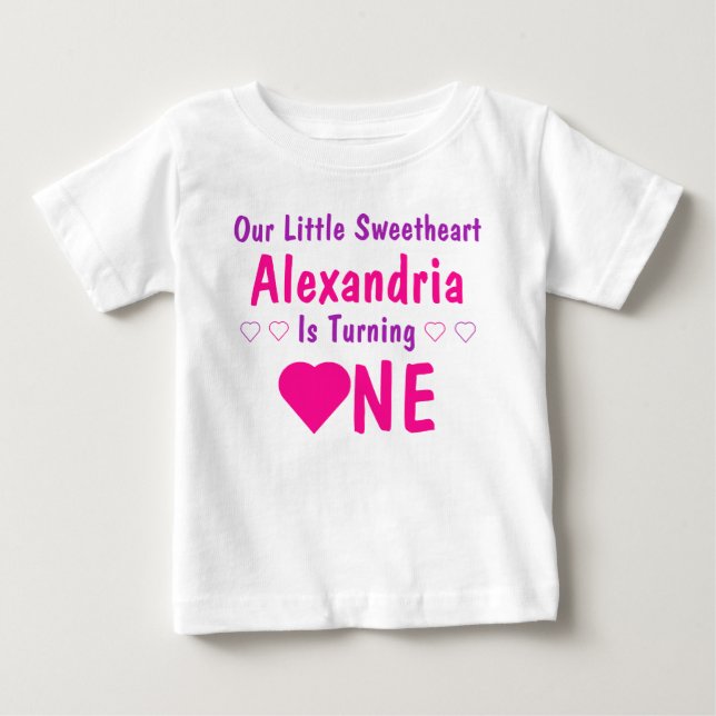 Camiseta Para Bebê Queridinho 1º Aniversário (Frente)